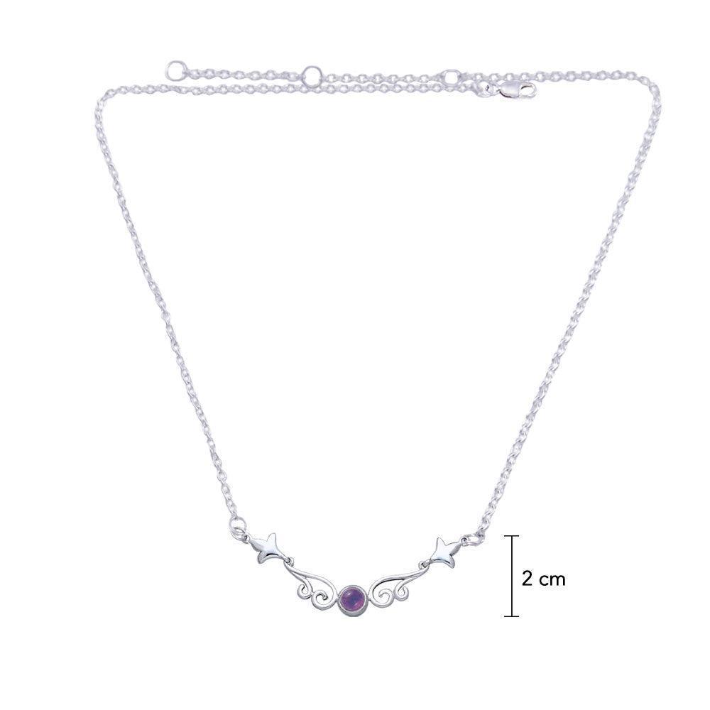 Magick Moon Silver Necklace with Gemstone TN152