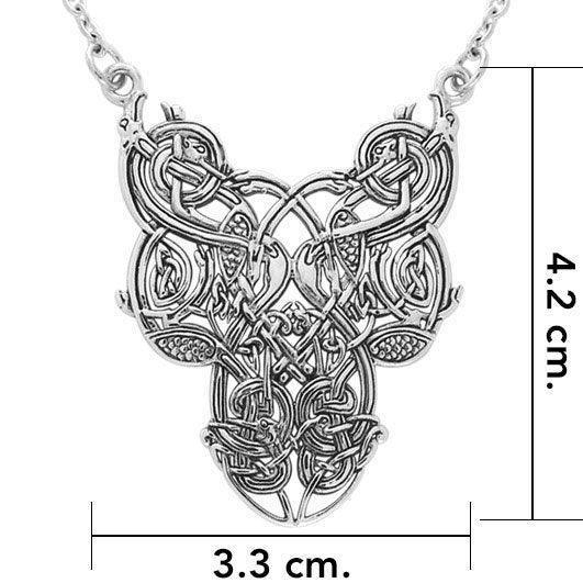 Fly to no boundaries and limits ~ Celtic Knotwork Bird Sterling Silver Necklace Jewelry TN294