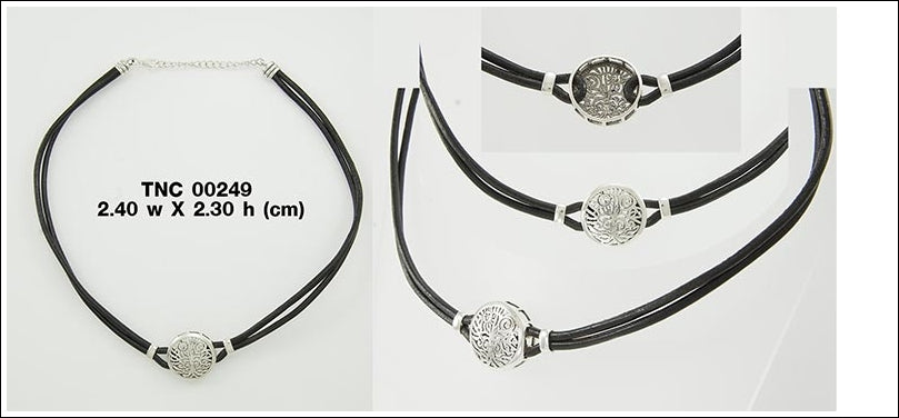 Sterling Silver Tree of Life Leather Cord Necklace TNC249
