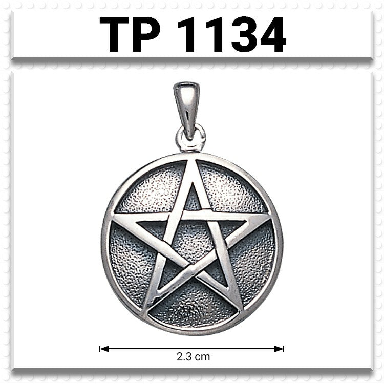 Solid Pentacle Sterling Silver Pendant TP1134