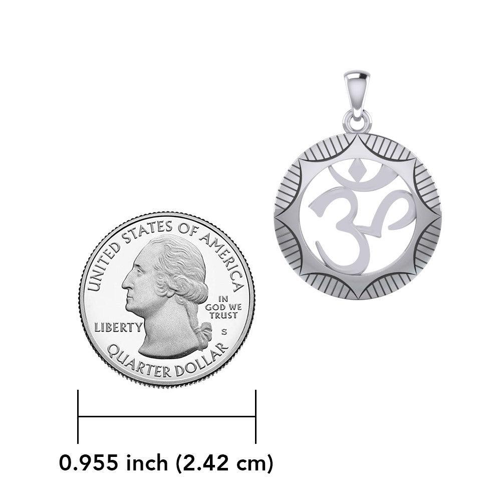 Hollow Om Meditation Silver Pendant TP1230 - peterstone.dropshipping