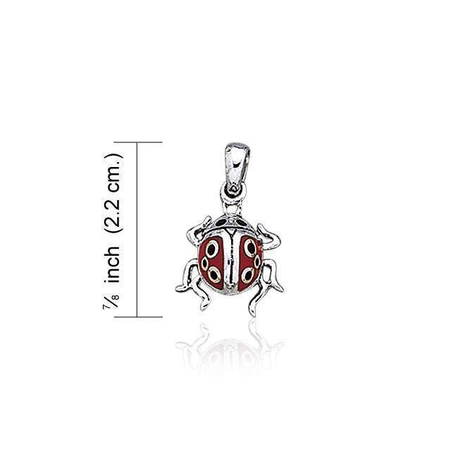 Inlaid Ladybug Silver Pendant TP1637