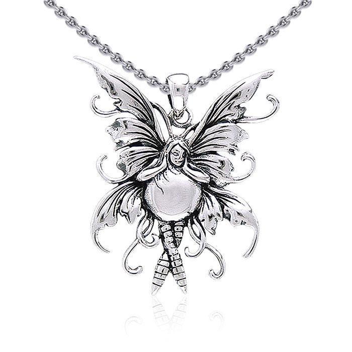 Charming Bubble Rider Fairy Sterling Silver Jewelry Pendant by Amy Brown TP1660