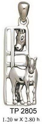 Mother and Child Horse Silver Pendant TP2805