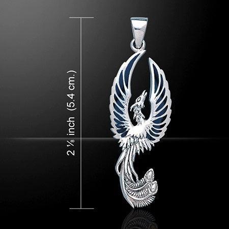 The Sacred Flame of the Mystical Flying Phoenix Sterling Silver Pendant TP2838