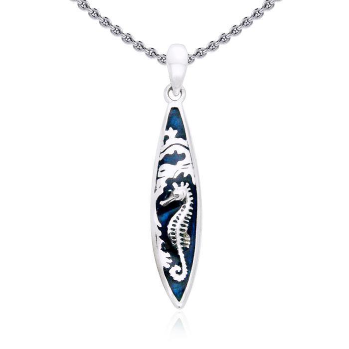Seahorse, the Sea and the Surf ~ Contrasts of the Ocean Pendant TP3010