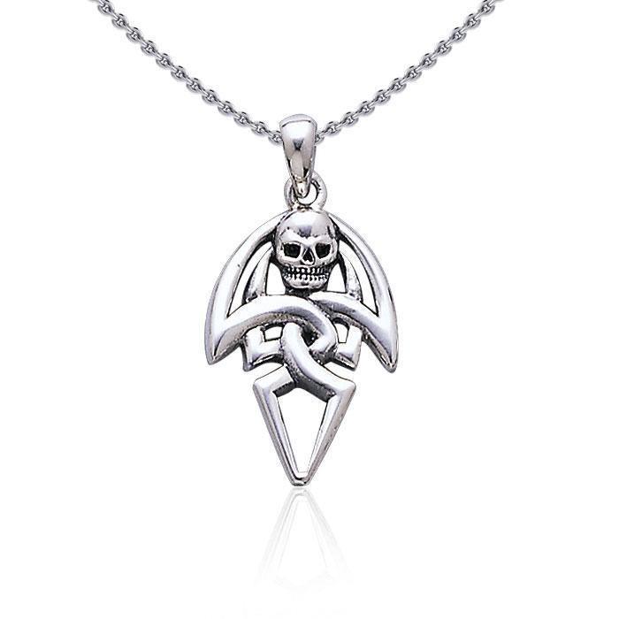 Wrapped in wonder and mystery ~ Sterling Silver Jewelry Pirate Skull Pendant TP3054