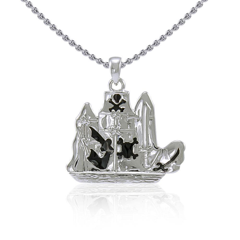 Pirate Ship Silver Pendant TP3071
