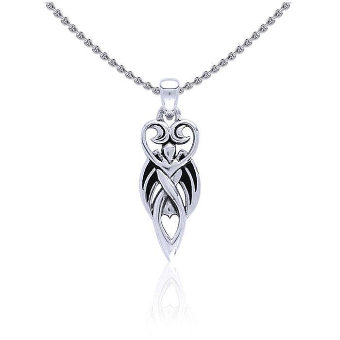 Winged Goddess Silver Pendant TP3149
