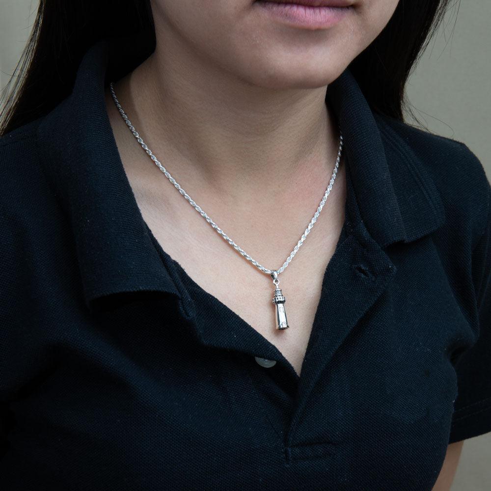 Antarctic Lighthouse ~ Sterling Silver Jewelry Pendant TP3156 - peterstone.dropshipping