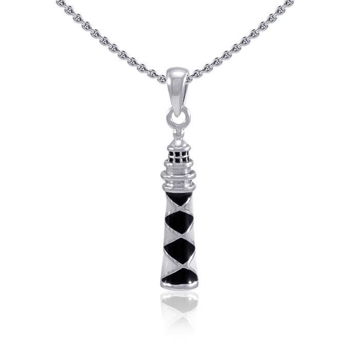 Cape Lookout Lighthouse ~ Sterling Silver Pendant TP3168