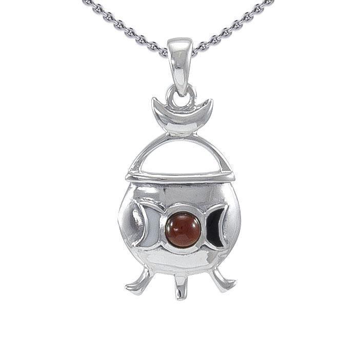 Magickal Witches Cauldron Silver Pendant TP3269