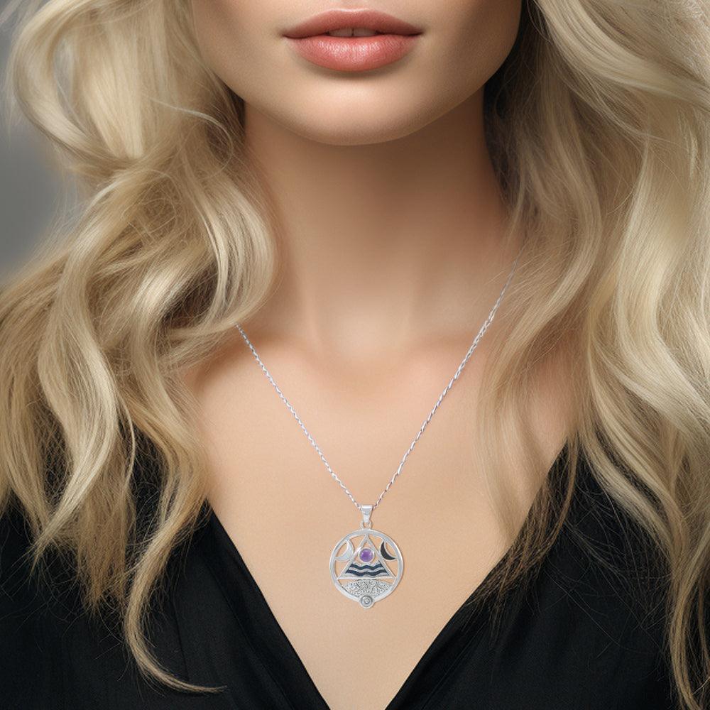 Four Elements Lunar Power Silver Pendant with Gem TP3559