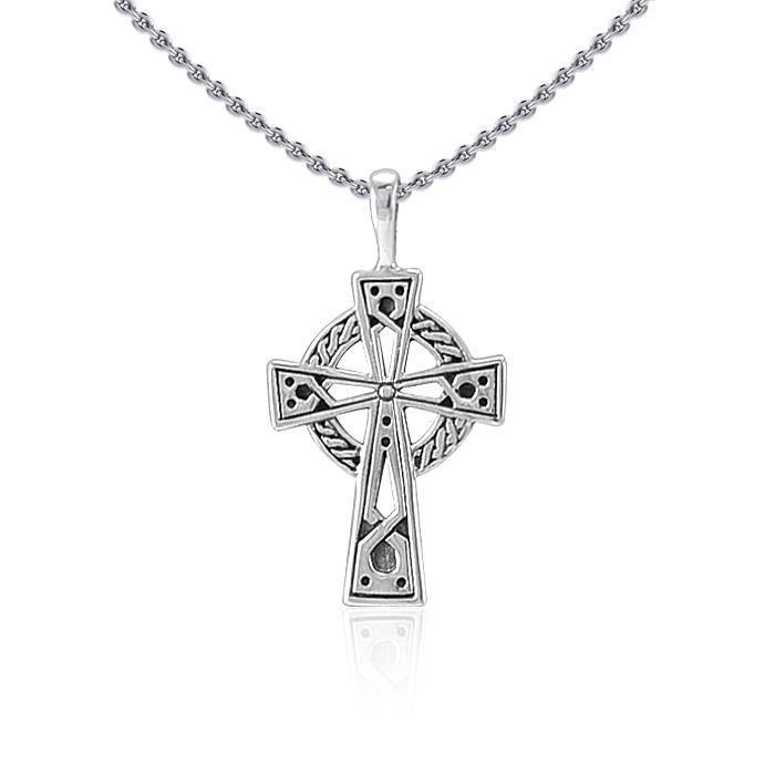 Celtic Knotwork Cross Silver Pendant TP630