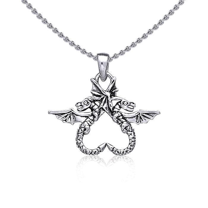 Dragon’s power of two ~ Sterling Silver Jewelry Pendant TP896