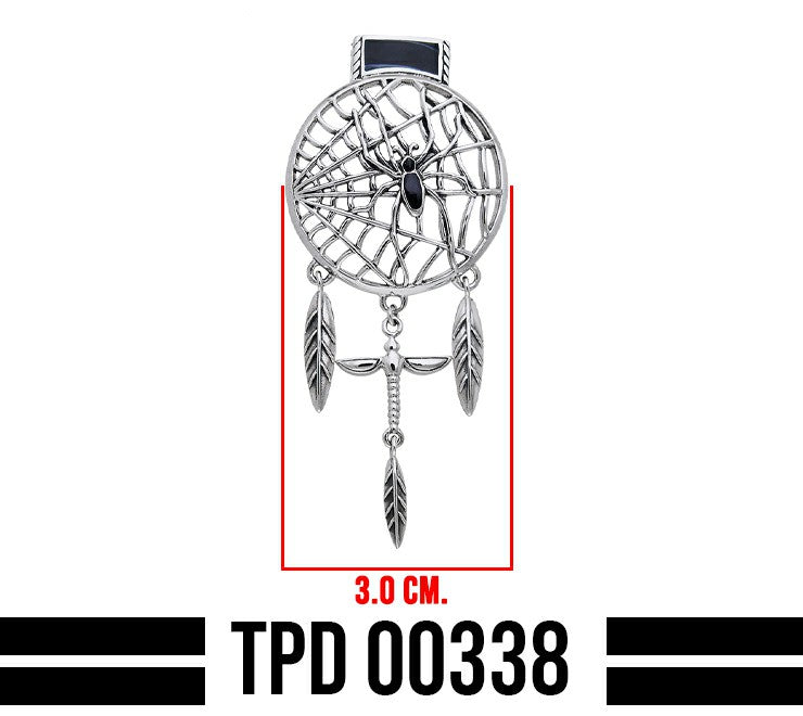 Turn your dreams into mystery ~ Dreamcatcher Spider Web Sterling Silver Pendant by Ted Andrews TPD338