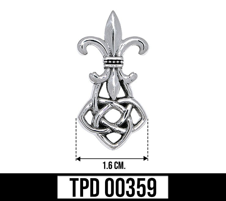 Celtic Knotwork Fleur-de-Lis Sterling Silver Pendant TPD359