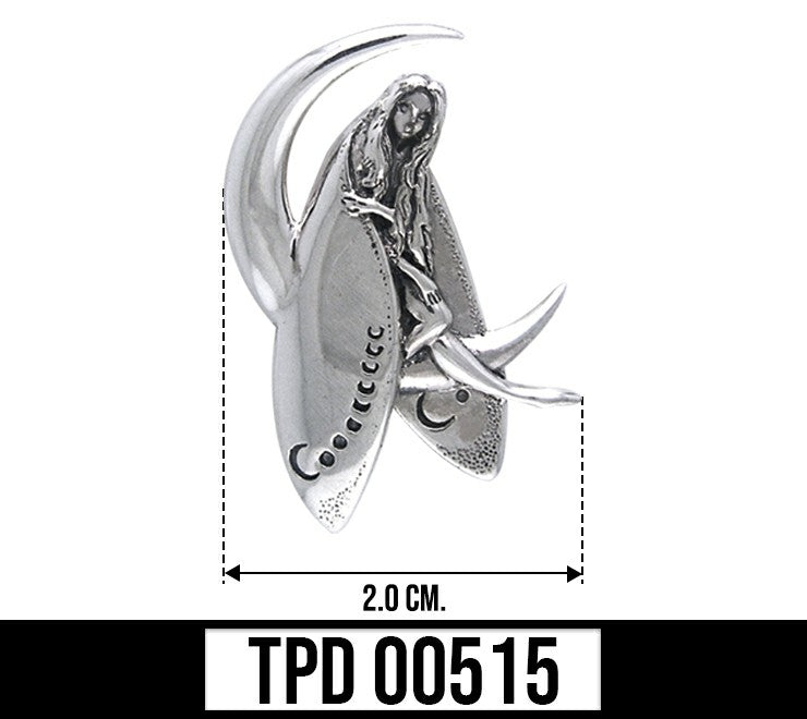 Sasha St. John Guardian Fairy Moon Sterling Silver Pendant TPD515