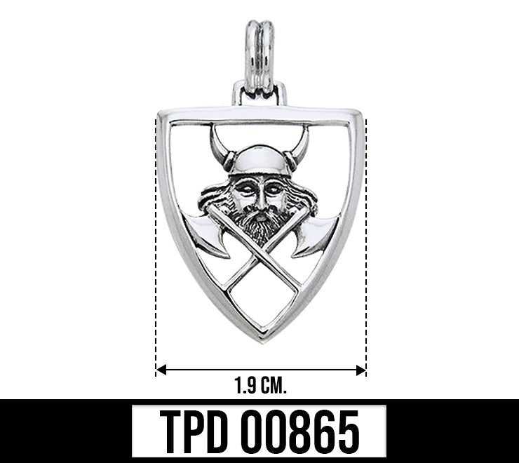 Face the real battle ~ Viking Warrior Shield Sterling Silver Pendant TPD865