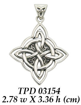 Celtic Four-Point Sterling Silver Pendant TPD3154