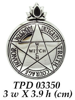 Witch Pentacle ~ Sterling Silver Pendant TPD3350