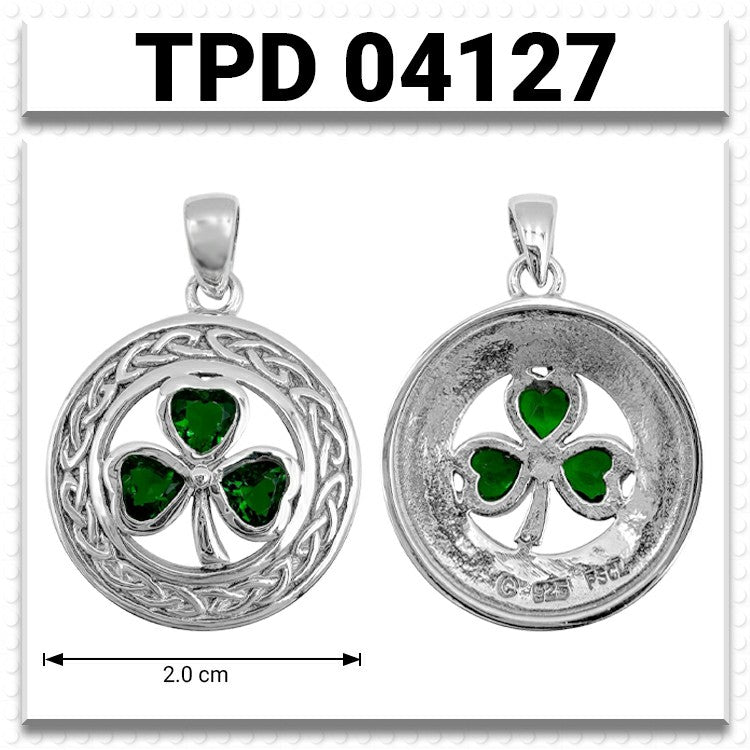 Celtic Shamrock Sterling Silver Pendant TPD4127