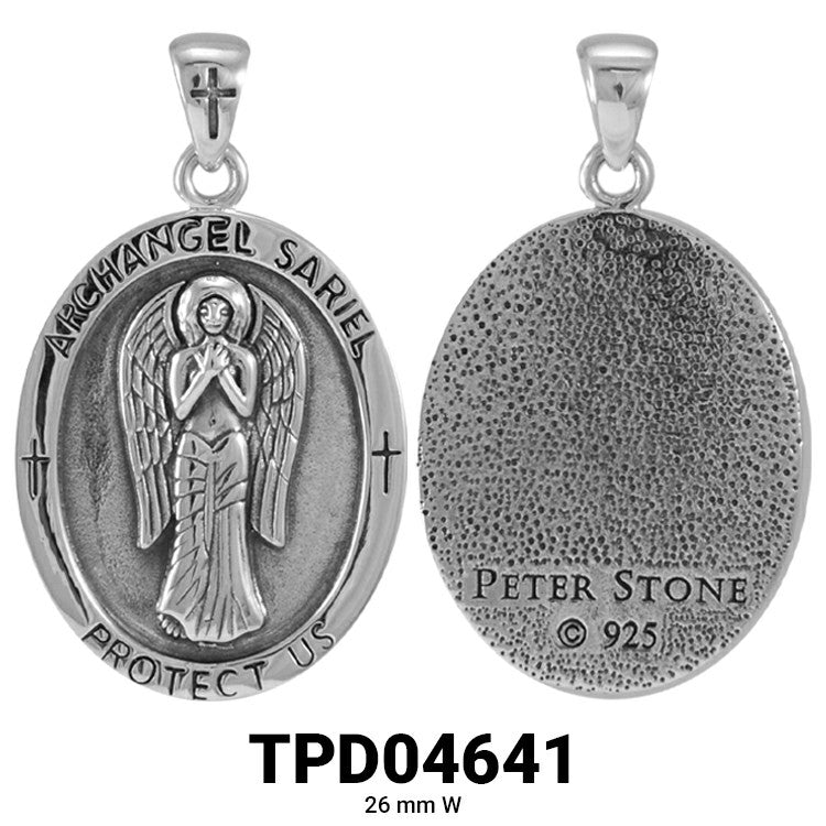 Archangel Sariel Medallion Sterling Silver Pendant TPD4641
