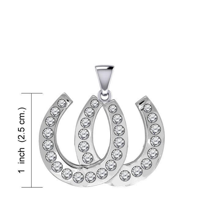 Horseshoes Equestrian Silver Pendant TPD5759