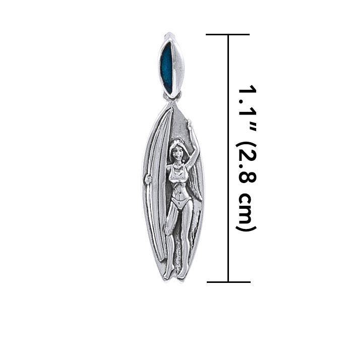 Surfgirl Surfboard Sterling Silver Pendant TPD081