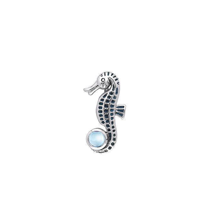 Seahorse and Gem Silver Pendant TPD083