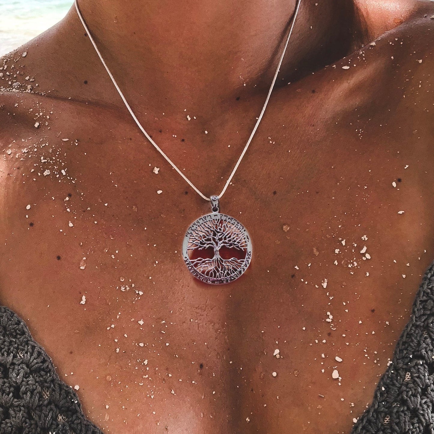 Continuously Inspiring - The Ethereal Symbol of the Theban Tree of Life Sterling Silver Plated over Solid Brass Pendant by Mickie Mueller BPD1043