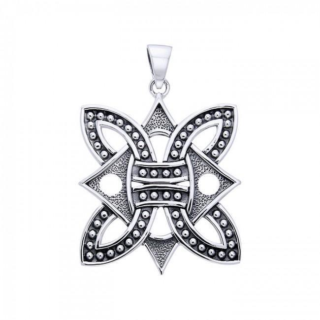 Strong and willful significance ~ Sterling Silver Viking Borre Pendant Jewelry TPD1110