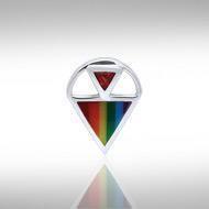 Rainbow Triangle Silver Pendant TPD222