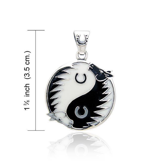Karen Ryder Yin Yang Horses Silver Pendant TPD2267