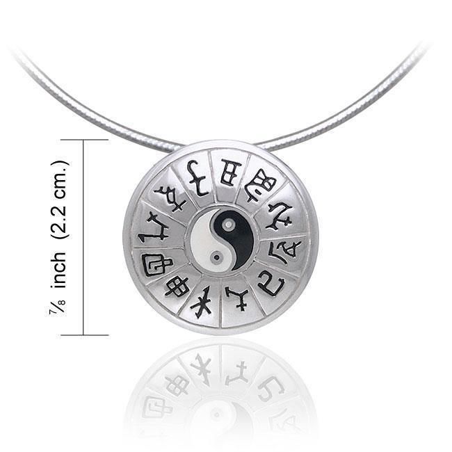 Chinese Astrology Yin Yang Silver Pendant TPD248