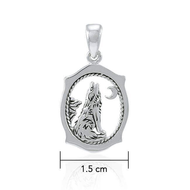 Howling Wolf Sterling Silver Pendant TPD3094 - peterstone.dropshipping