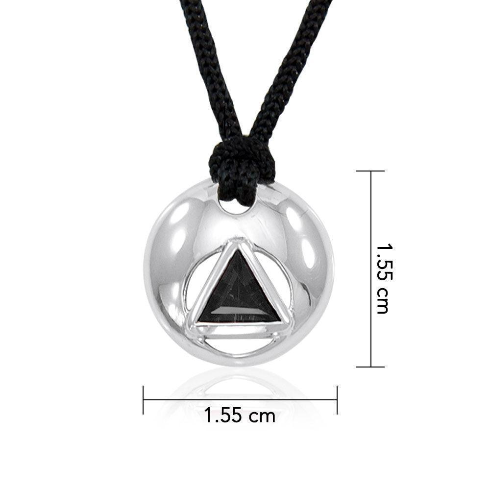 AA Symbol Silver Disk Pendant & Nylon cord TPD311