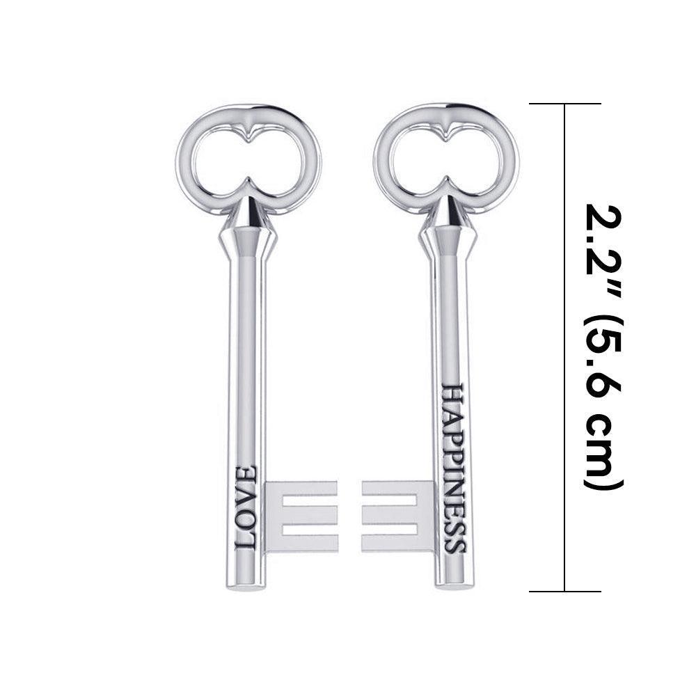 Love Happiness Key Sterling Silver Pendant TPD3293