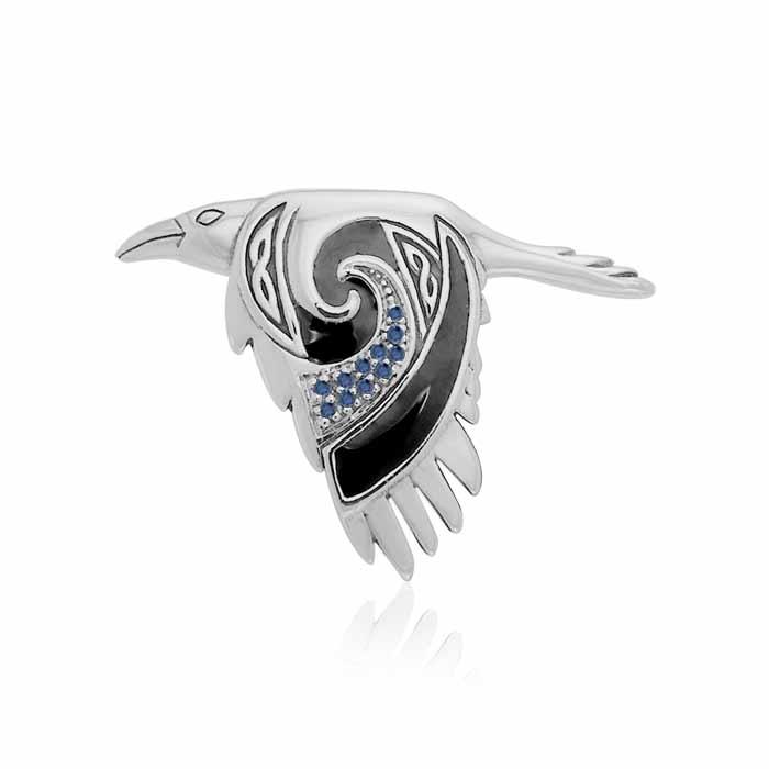 The Mythical Return of the Celtic Raven Sterling Silver Pendant TPD3381