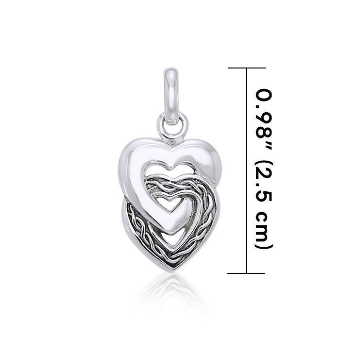 Twin Heart Silver Pendant TPD3409 - peterstone.dropshipping