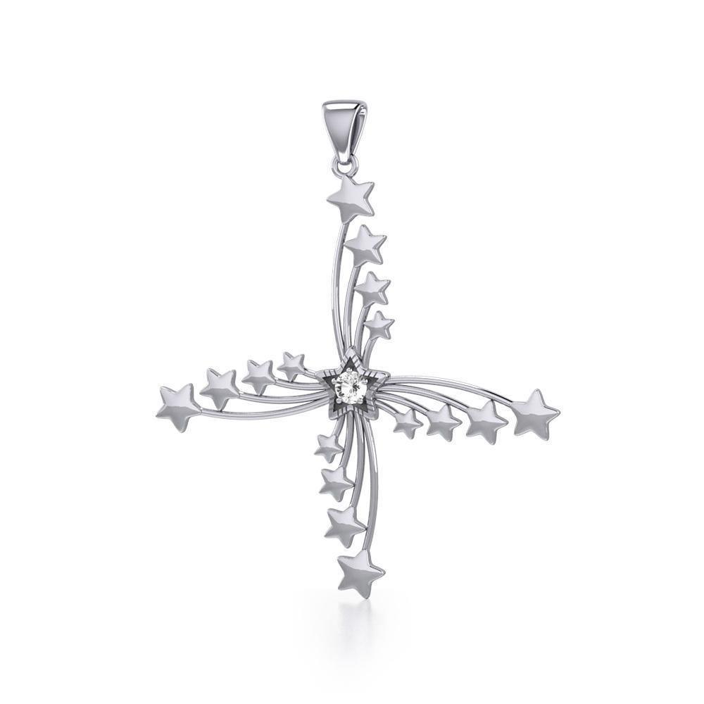Pretty stars in the broad night sky ~ Sterling Silver Jewelry Pendant TPD3511