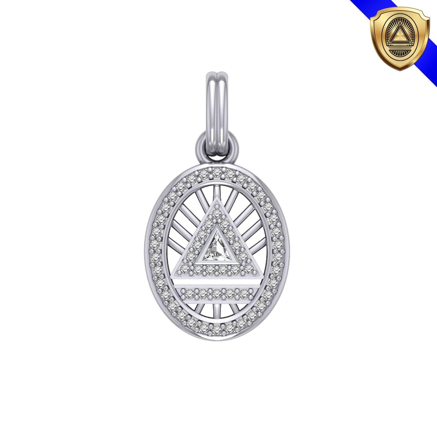 System Energy Symbol Pendant with Gemstone TPD3694 - peterstone.dropshipping