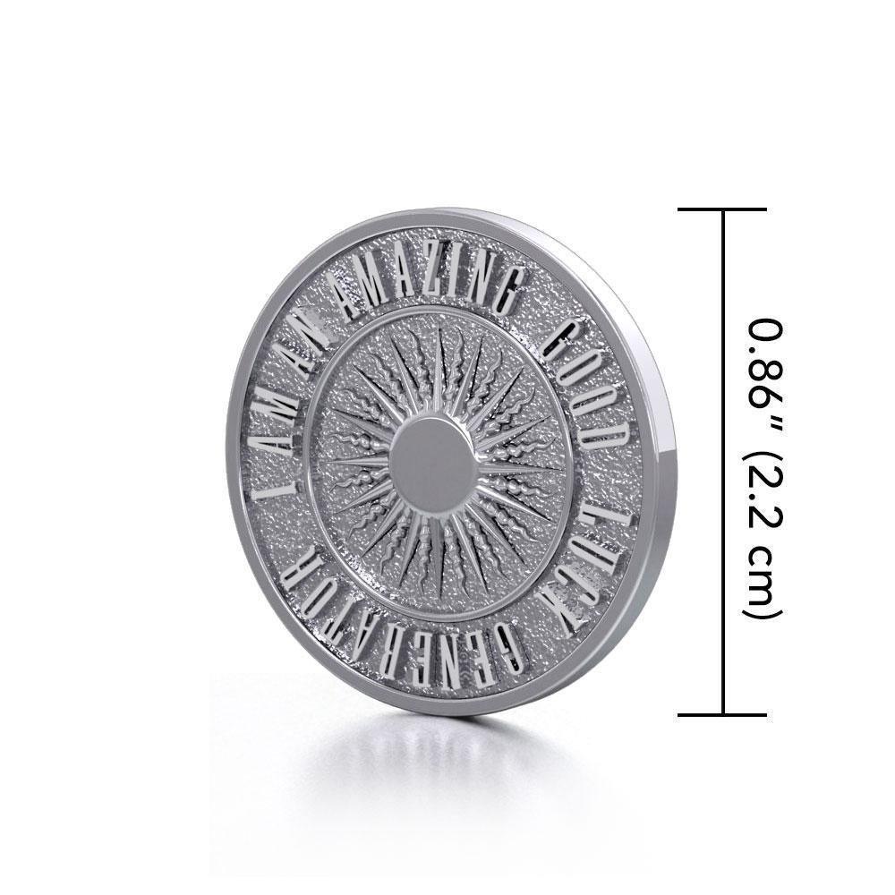 Beautiful I am an Amazing Good Luck Generator Silver Small Empower Coin TPD3728