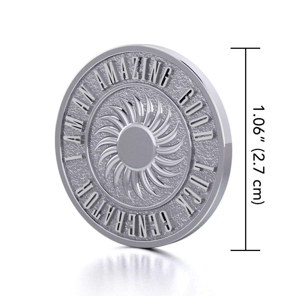 Powerful I am an Amazing Good Luck Generator Silver Large Empower Coin TPD3734