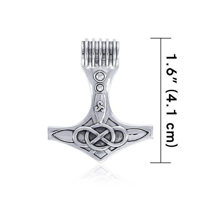 Large Thor's Hammer Sterling Silver Pendant TPD4131