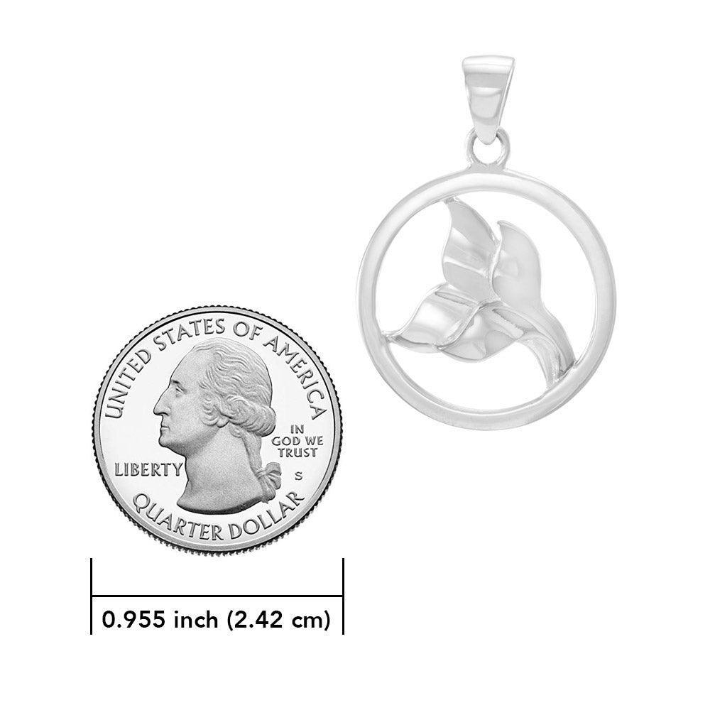 Double Whale Tails ~ Sterling Silver Jewelry Pendant TPD4421 - Wholesale Jewelry