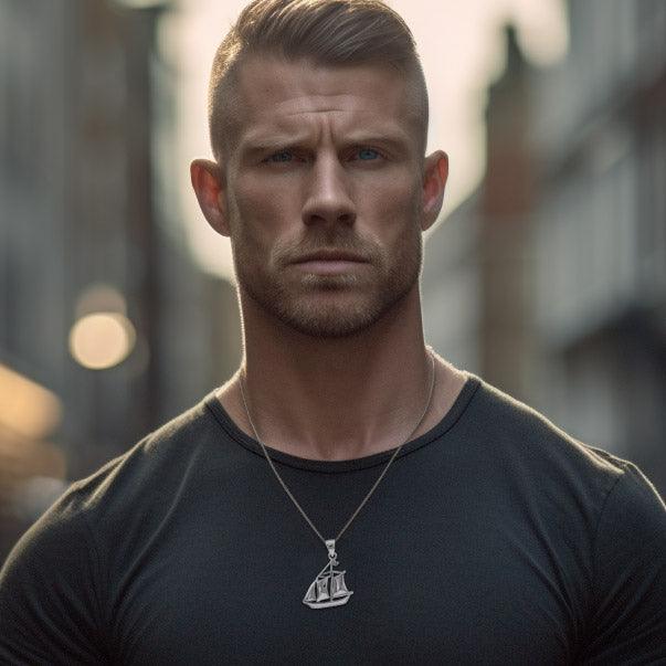 Nahant Schooner Boat Silver Pendant TPD4422 - peterstone.dropshipping