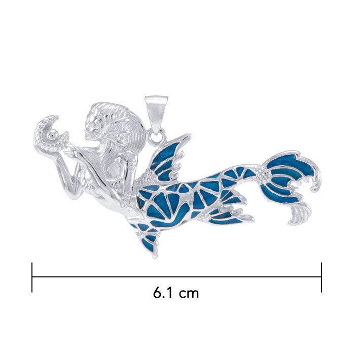 Mermaid with Gemstone and Enamel Pendant TPD4901