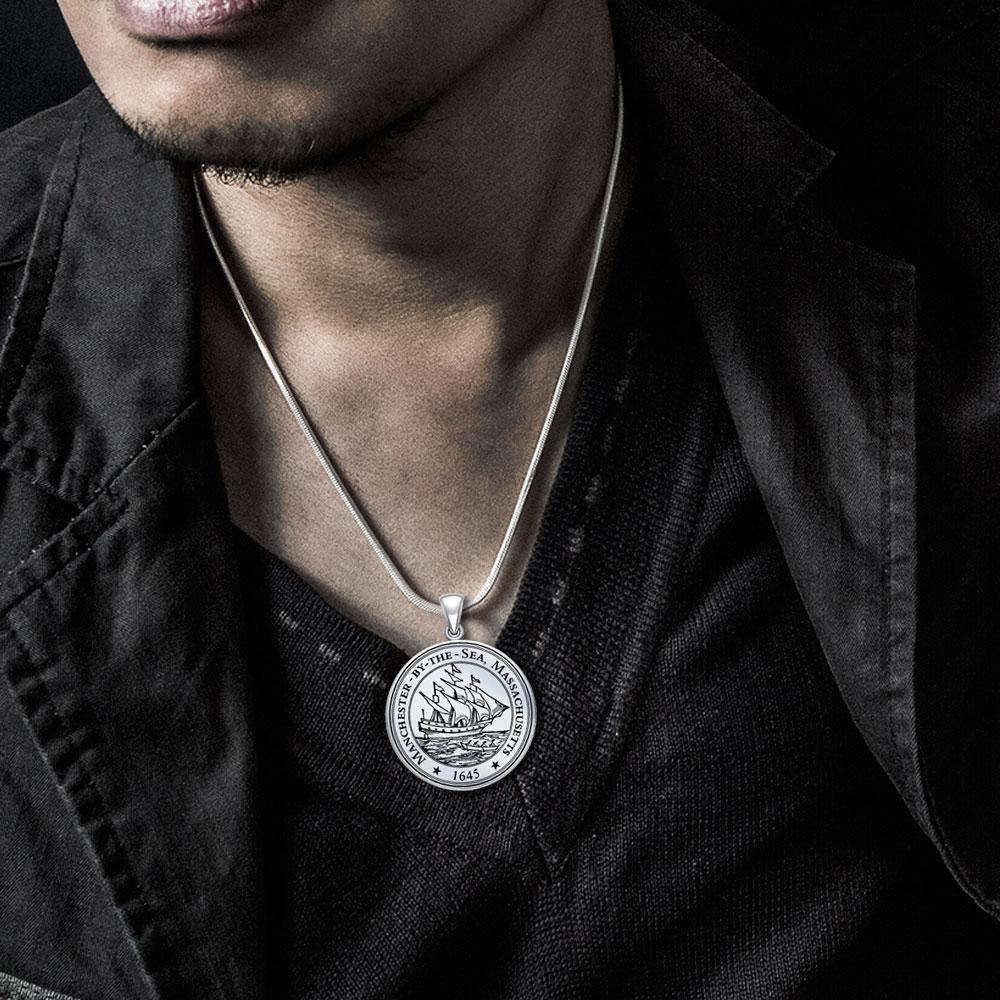 Manchester By The Sea Sterling Silver Pendant Large Version TPD5526
