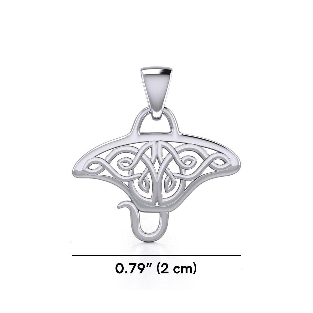 Grant the positive energy Sterling Silver Celtic Manta Ray Pendant TPD5690